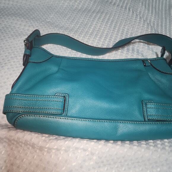 EITENNE AIGNER VINTAGE EUC TEAL LEATHER HOBO BAG - Picture 3 of 6